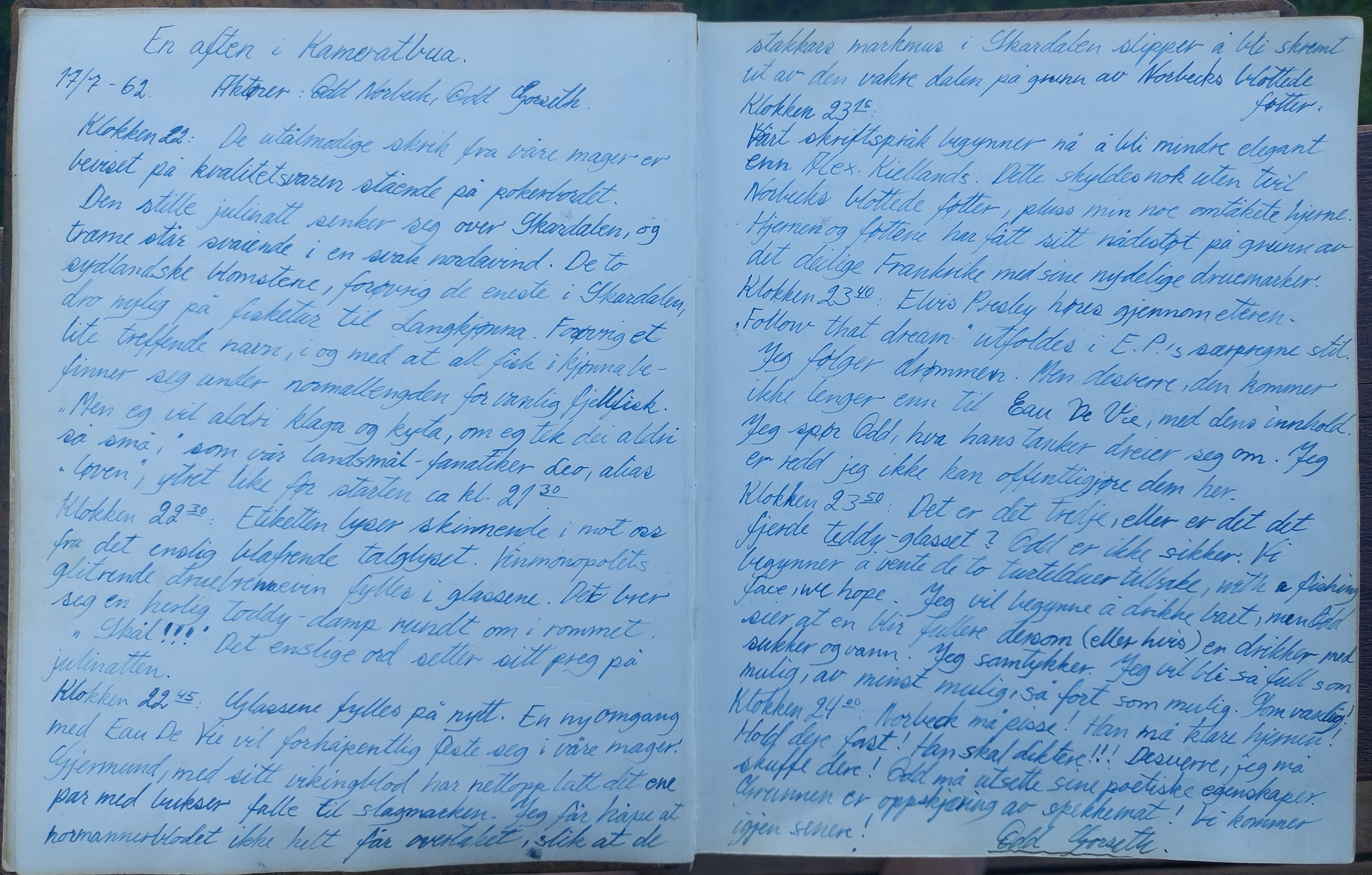 1962-07-17 En aften i Kameratbua (Odd Gorseth)